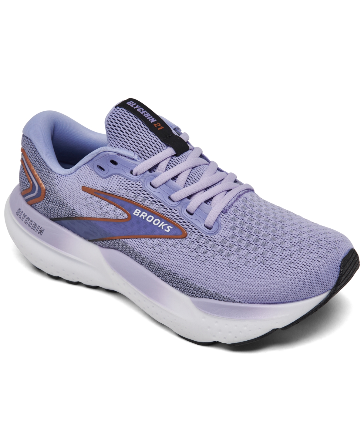 Women's Glycerin 21 Running Sneakers from Finish Line - Lavender/Black