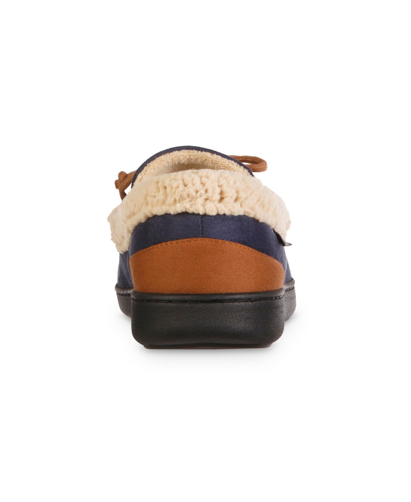 Мужские тапочки Isotoner Microsuede Vincent Moccasin Memory Foam Slippers, цвет: Тёмно-синий / Синий — фото 5