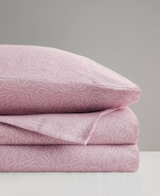 Printed Microfiber 4 Piece Sheet Set, Queen