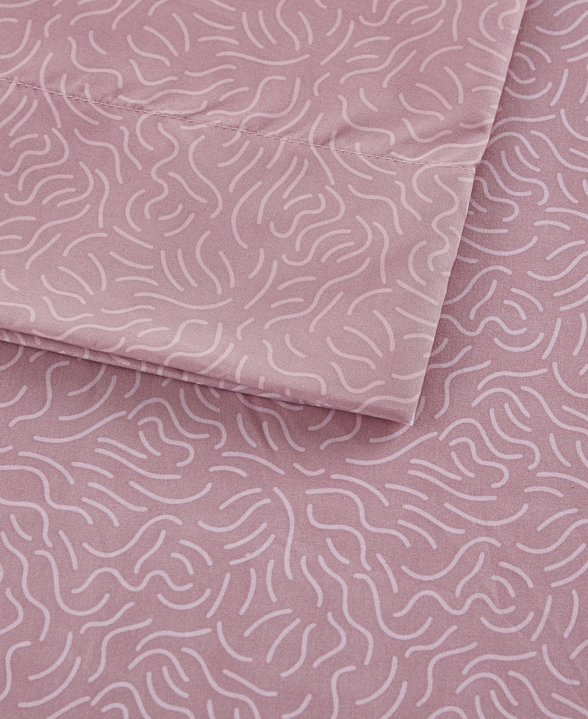 Intelligent Design Printed Microfiber 3 Piece Sheet Set, Twin In Blush Waves