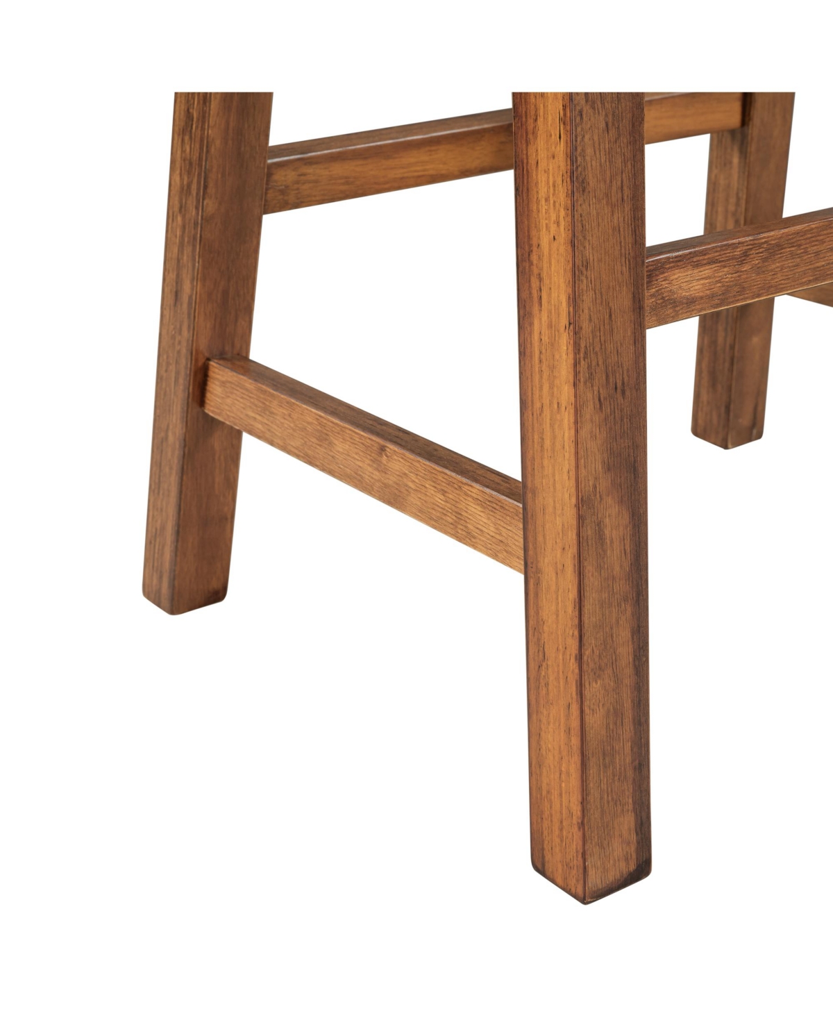 Slickblue Farmhouse Rustic 2-Piece Counter Height Wood Kitchen Dining Stools Perfect for Small Spaces