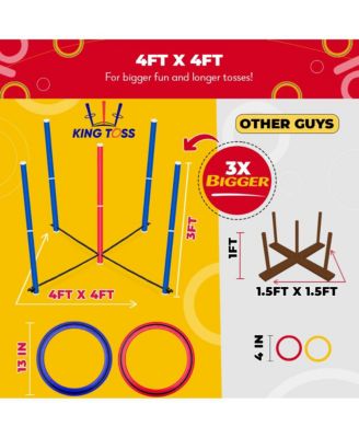 King Toss | Giant Ring Toss Game for Kids and Adults (4 x 4ft) | Weatherproof Giant Outdoor Games for Adults and Family