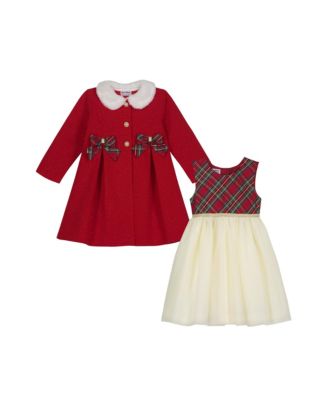 Blueberi Boulevard Baby Girls Holiday Plaid Eyelash Dress Coat 2 Piece Set Macy s