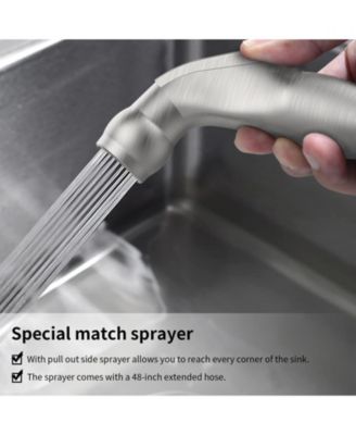 Two-Handle Kitchen Faucet with Pull-Out Side Sprayer Versatile and Functional Design