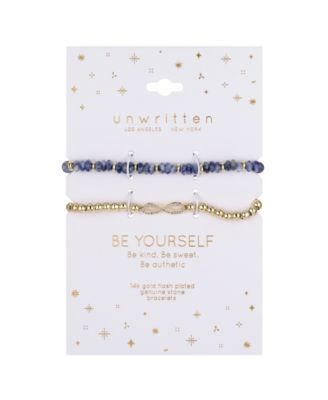 Sodalite Stretch and Infinity Bolo Bracelet Set