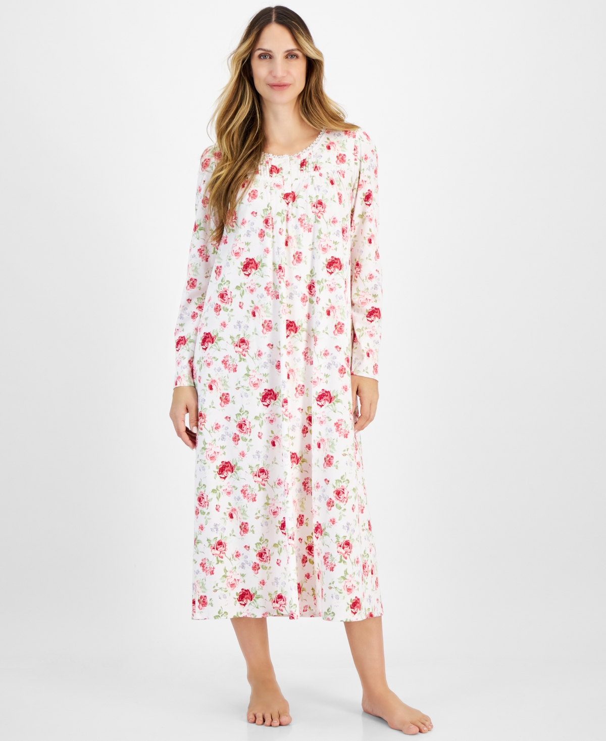Charter Club Women's Cotton Printed Nightgown, Exclusively At Macy's In Roses Pink
