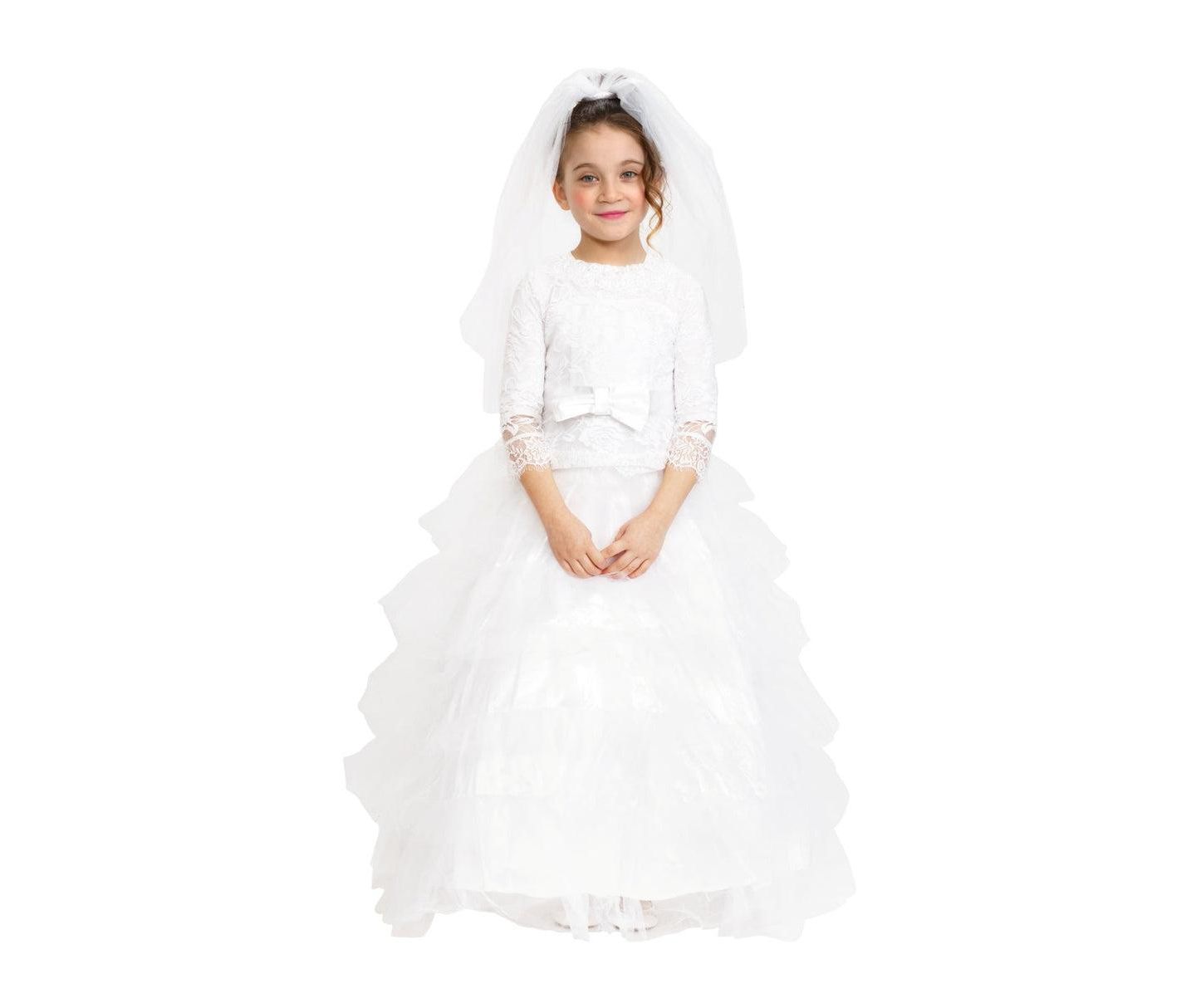 Детское платье Dress Up America Bridal with Wedding Veil Costume - Kids Girls, цвет: Белый — фото 1
