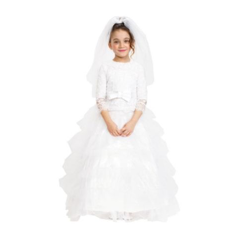 Детское платье Dress Up America Bridal with Wedding Veil Costume - Kids Girls, цвет: Белый