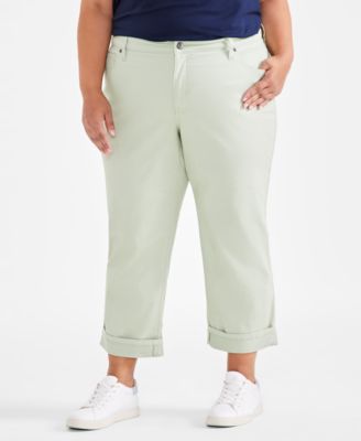 Plus Size Curvy Roll-Cuff Capri Jeans, Created for Macy's