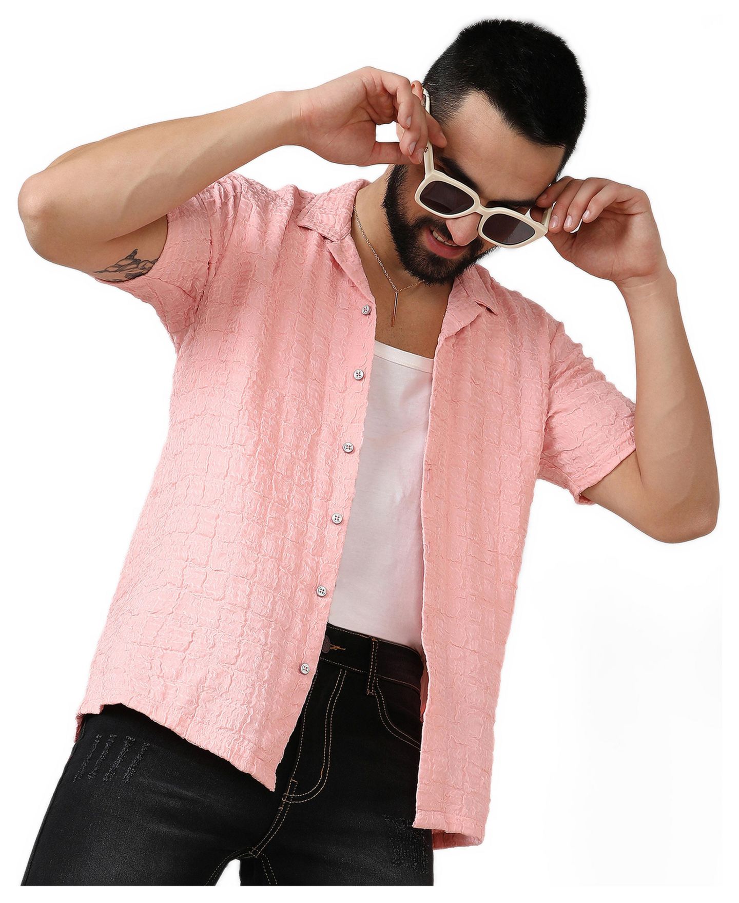 Мужская рубашка Cahoot Campus Sutra Baby Pink Box-Creased, цвет: Розовый — фото 3
