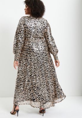 June + Vie Plus Size June + Vie Evyre Side Slit Sequin Dress