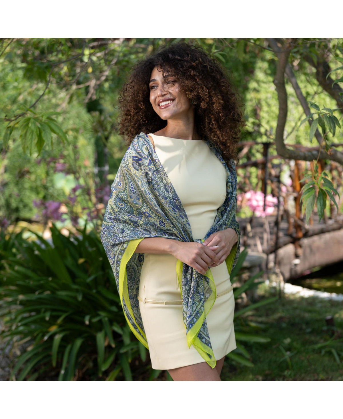 Helena - Large Silk Scarf for Women - Rust