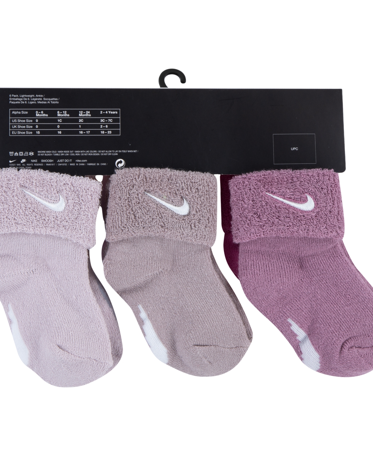 Nike Baby Boys Or Baby Girls Multi Logo Socks, Pack Of 6 In Magic Flamingo