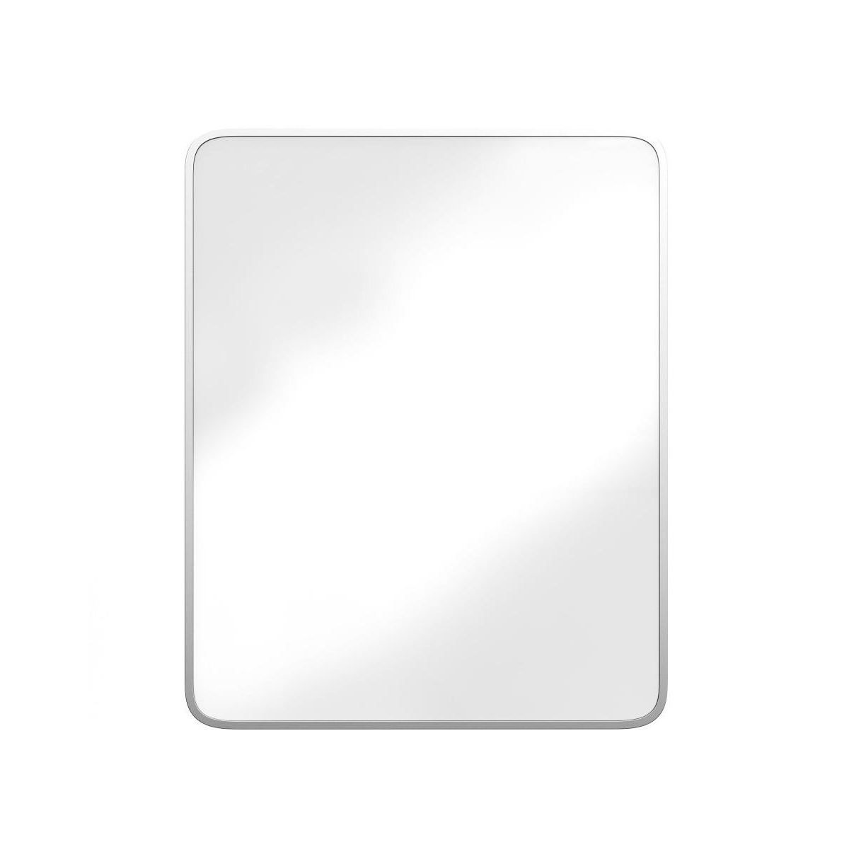 Merrick Lane Glover Reversible Bathroom Wall Medicine Cabinet With Rounded Rectangular Beveled Mirror And Metal Frame And Shelves