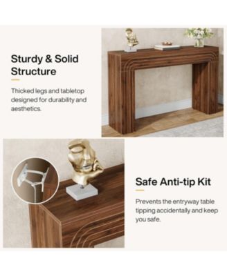 55-Inch Farmhouse Console Table, Wood Sofa Table Behind The Couch, Modern Entryway Table Accent Table for Living Room, Hallway, Foyer