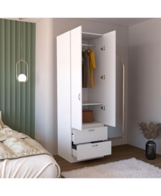 Vicco 76-Inch 2-Drawer 1-Shelf Hanging Rod Wardrobe Armoire