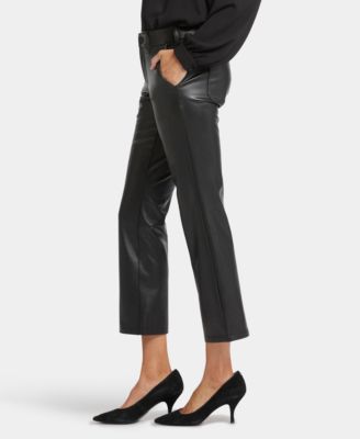 Women's Faux Leather Straight Ankle Pants