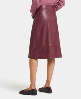 Women's Faux Leather A-Line Skirt