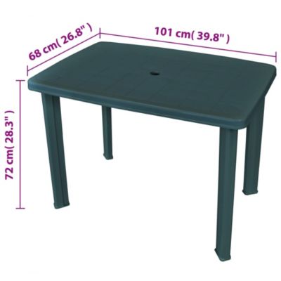 Outdoor Table Green Plastic Medium Lightweight Outdoor Table
