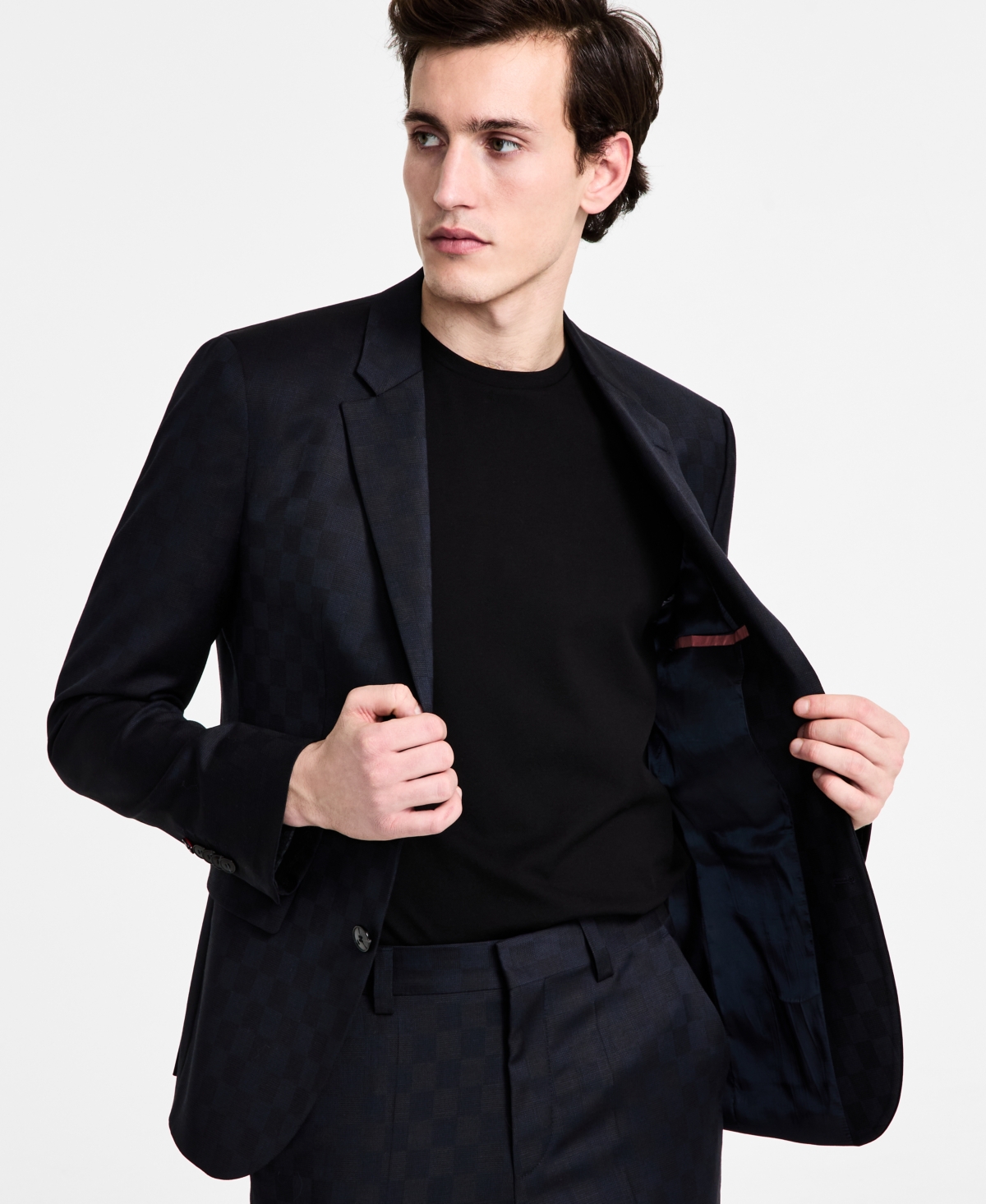 Hugo Boss Hugo By  Men's Modern-fit Wool Blend Suit Jacket In Navy Check