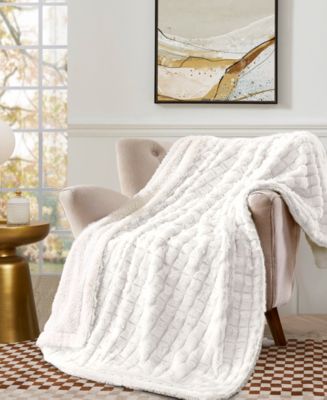 Royal Luxe Reversible Micromink to Faux-Sherpa Tie-Dye Throw, 50