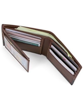 Men's Two-Tone Trifold Leather Wallet