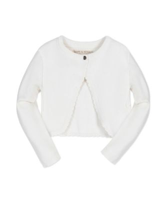Girls Organic Cropped Milano Stitch Dressy Cardigan