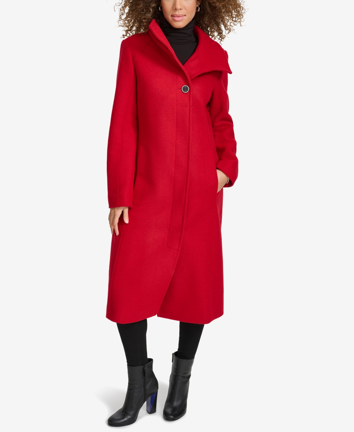 Kenneth Cole Women's Melton Wool Blend Peacoat In Red