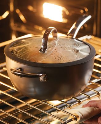 Cook + Create Hard Anodized Nonstick Saucier with Lid and Helper Handle, 4.5 Quart