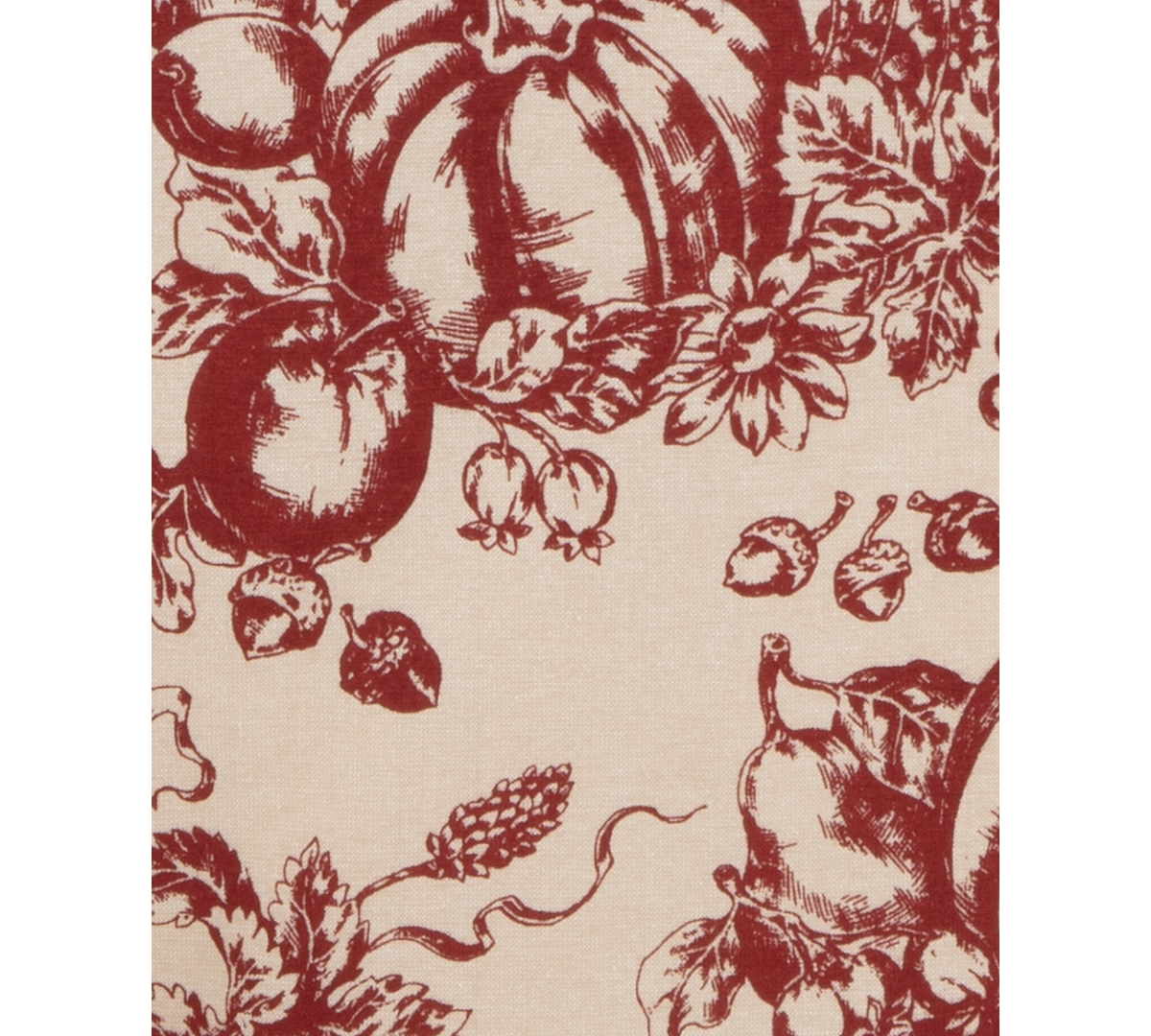 Lenox Pumpkin Printed Toile Tablecloth, 60" X 120" In Beige