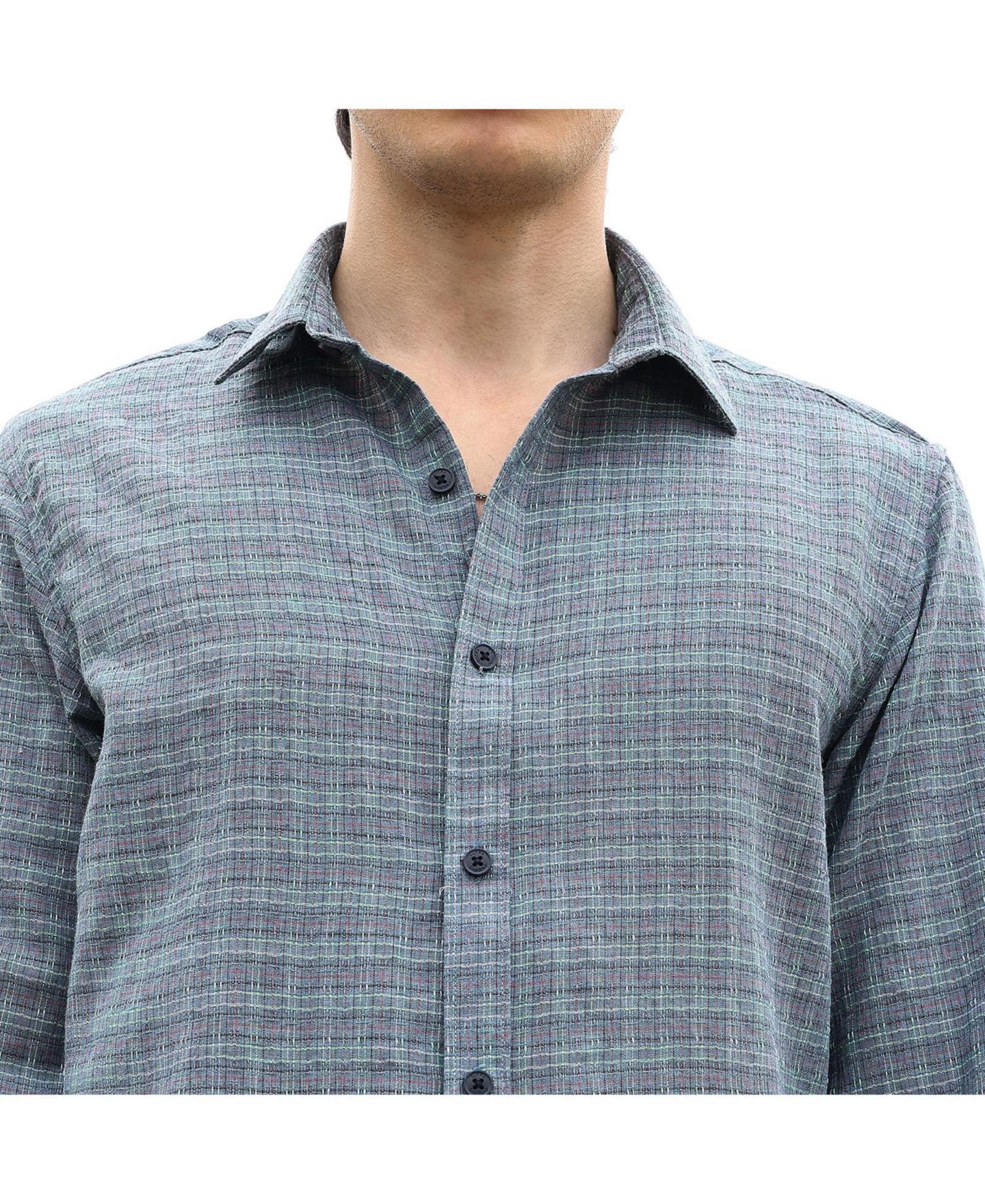 Мужская рубашка Cahoot Campus Sutra Icy Blue Micro-Tartan Plaid, цвет: Синий — фото 5