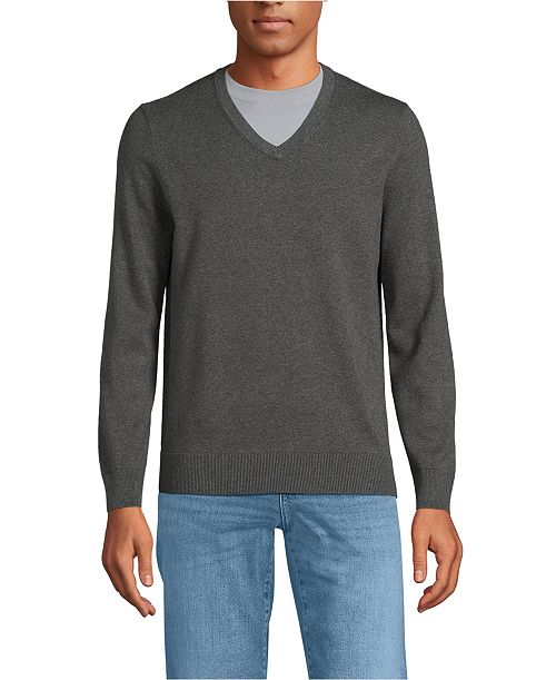 alfani Lands' End Men's Fine Gauge Cotton V Neck Sweater Men's Fashion & Accessories