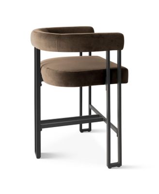 Velvet Counter Stool,Boasting Curved Frame Armrest Velvet Counter Stool with Three Legs(1PK)-Maison Boucle