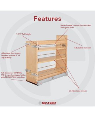 8" Door/ Drawer Base Cabinet Organizer Soft-close, 448-BDDSC-8C