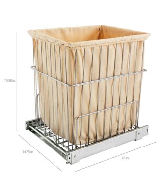 20'' Pullout Wire Basket Clothes Hamper, Chrome, HRV-1520 S CR