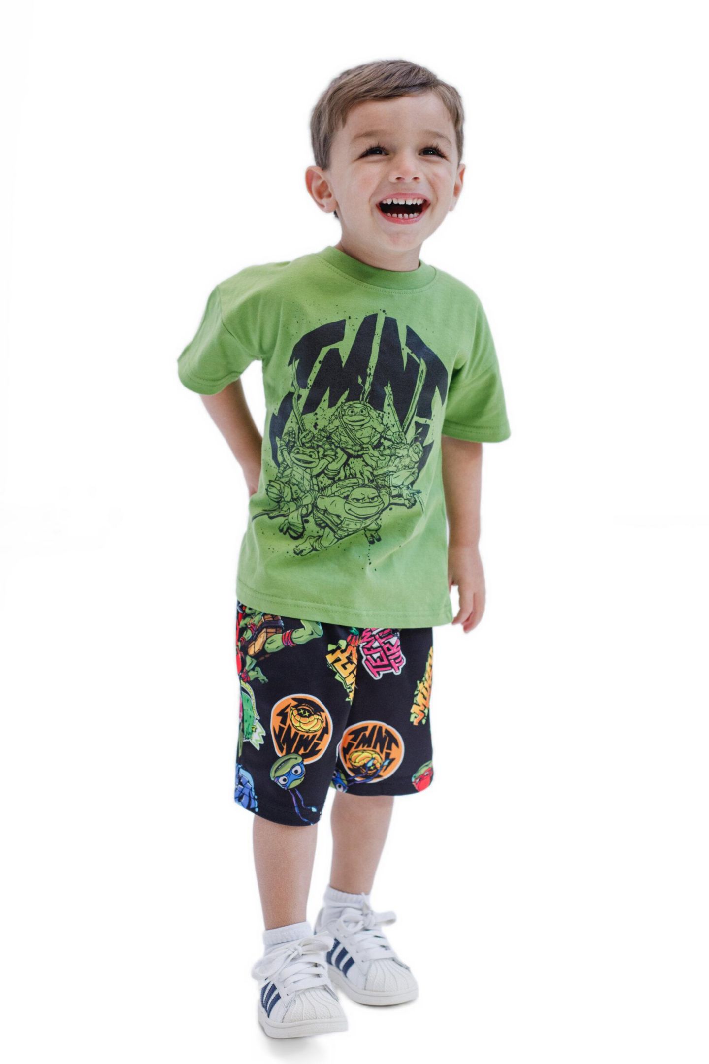 Комплект Teenage Mutant Ninja Turtles Athletic 2-Piece T-Shirt and Shorts Set для мальчиков, цвет: Зелёный чёрный — фото 2