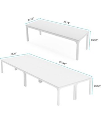 78.74-Inch Conference Table Set of 4, 13FT Conference Room Table, Large Rectangle Meeting Seminar Table Set for 12-16 Person, Long Business Tables