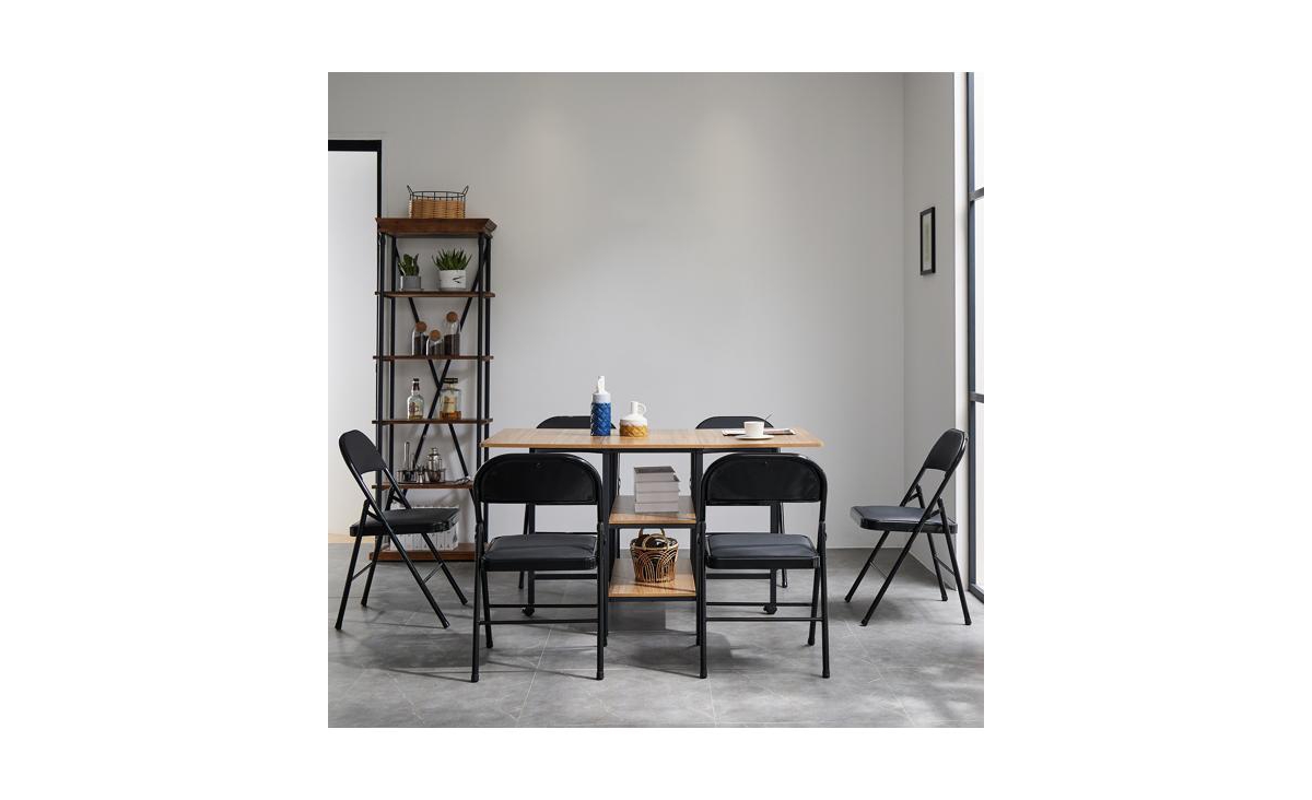 Slickblue 4pcs Elegant Foldable Iron & Pvc Chairs for Convention & Exhibition