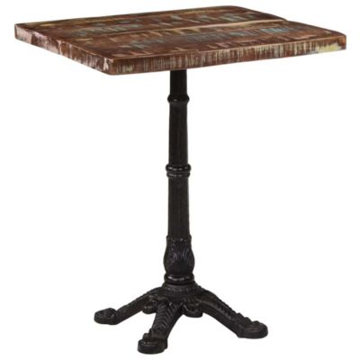 Bistro Table Multicolor Reclaimed wood, powder-coated cast iron