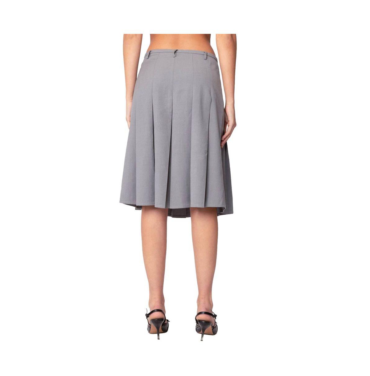 Edikted Women's Ethel Side Slit Pleated Midi Skirt