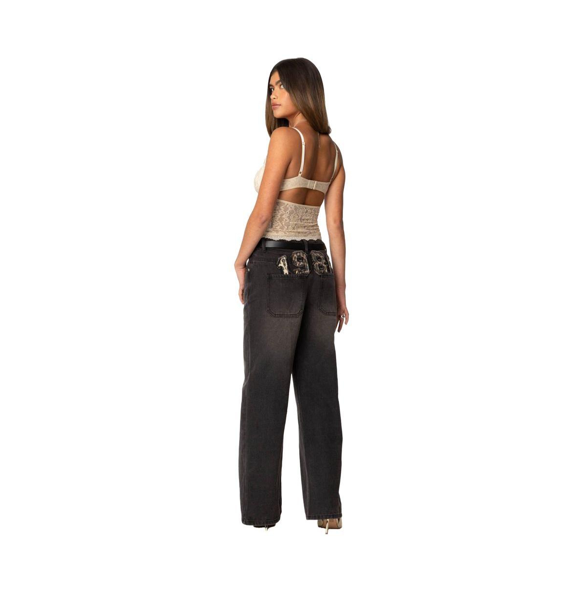 Edikted Women's Charisma Sheer Lace Bra Top