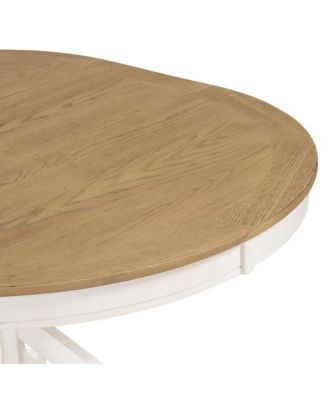 Retro Extendable Dining Table with 12-Inch Leaf for Functional Dining and Living Room Spaces