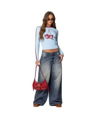 Women's Skater Girl Washed Low Rise Baggy Jeans