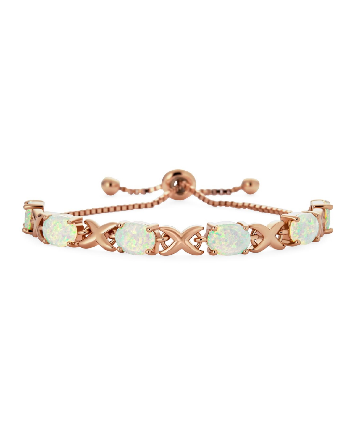 Sterling Silver 7inch Created Opal & Infinity Link 7 Sterling Silver 7inch Created Opal & Infinity Link 7
