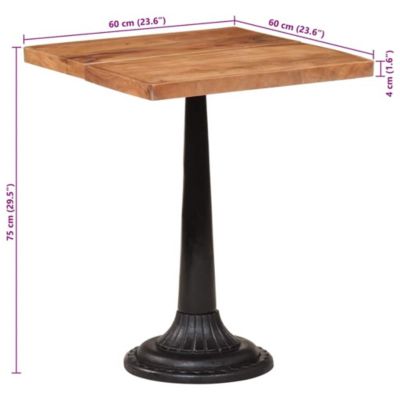 Bistro Table Natural Wood Solid acacia wood, cast iron
