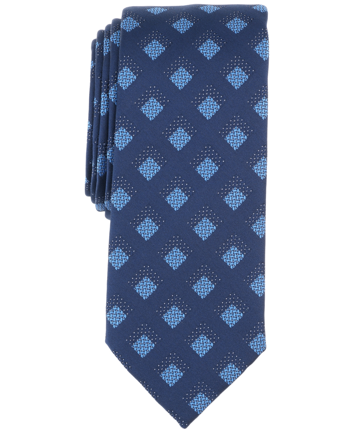 Men's Vail Square-Pattern Tie, Created for Macy's - Navy