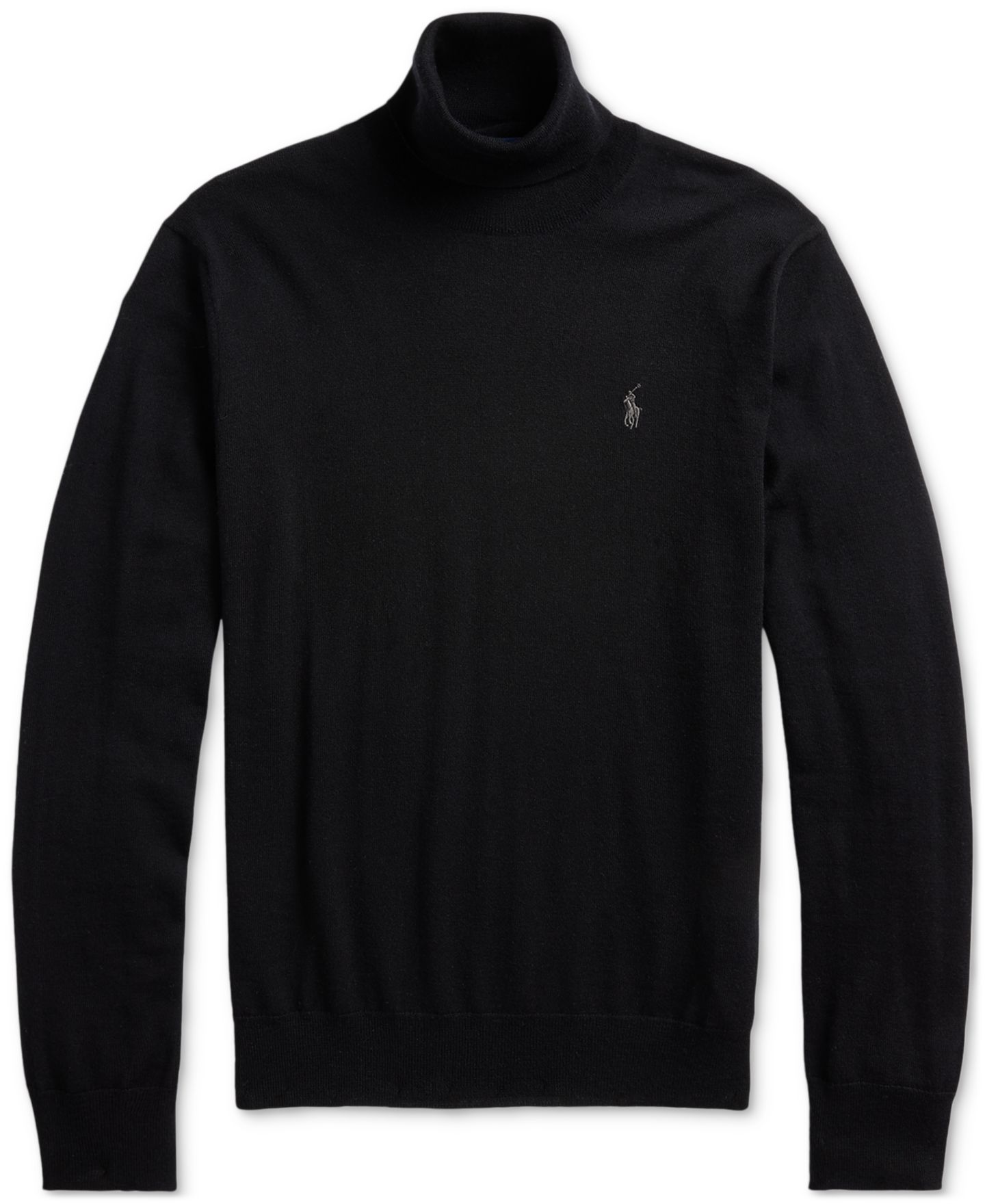 Мужской свитер Polo Ralph Lauren Washable Wool Turtleneck, цвет: Чёрный — фото 5