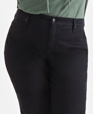 Plus Size Mid-Rise Curvy-Fit Cropped Jeans, Exclusively at Macy's