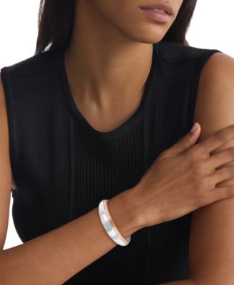 Two-Tone Stainless Steel Bangle Bracelet