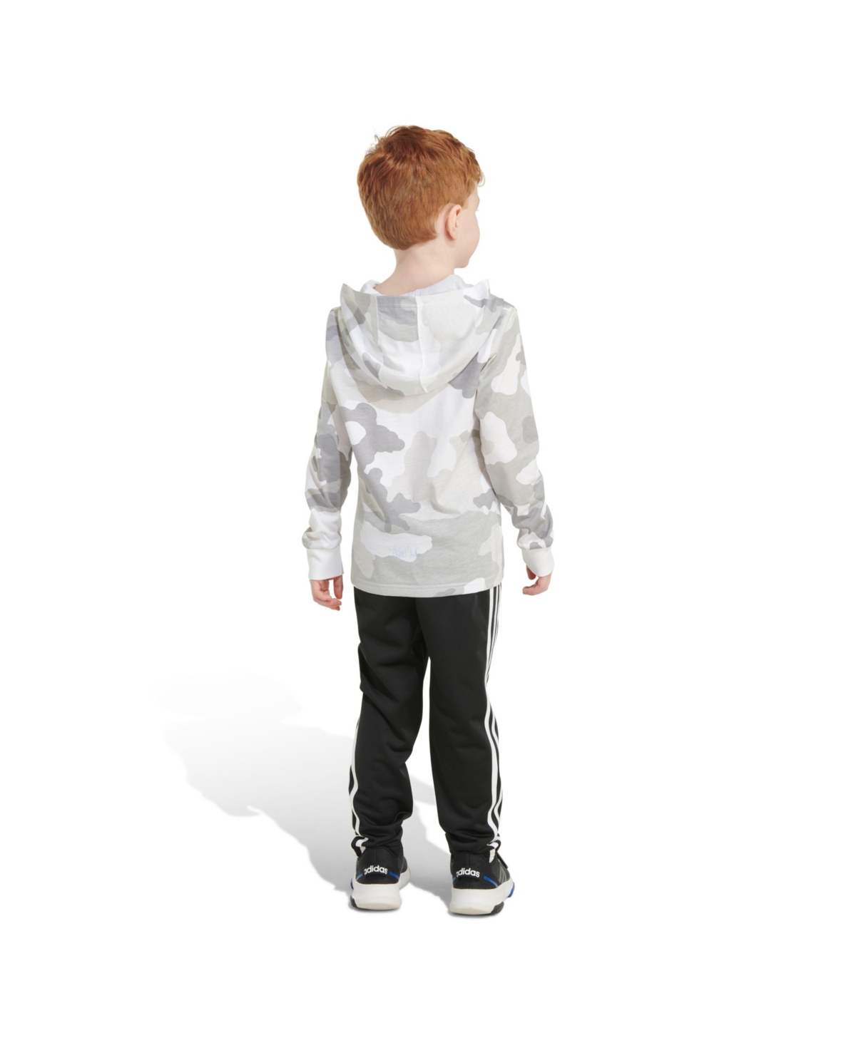 adidas Little and Toddler Boys Printed Hooded Tee and Pant, 2-Piece Set